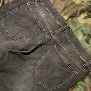 Energie grey low rise flare jeans button fly pleats Vtg y2k boho size 32/33